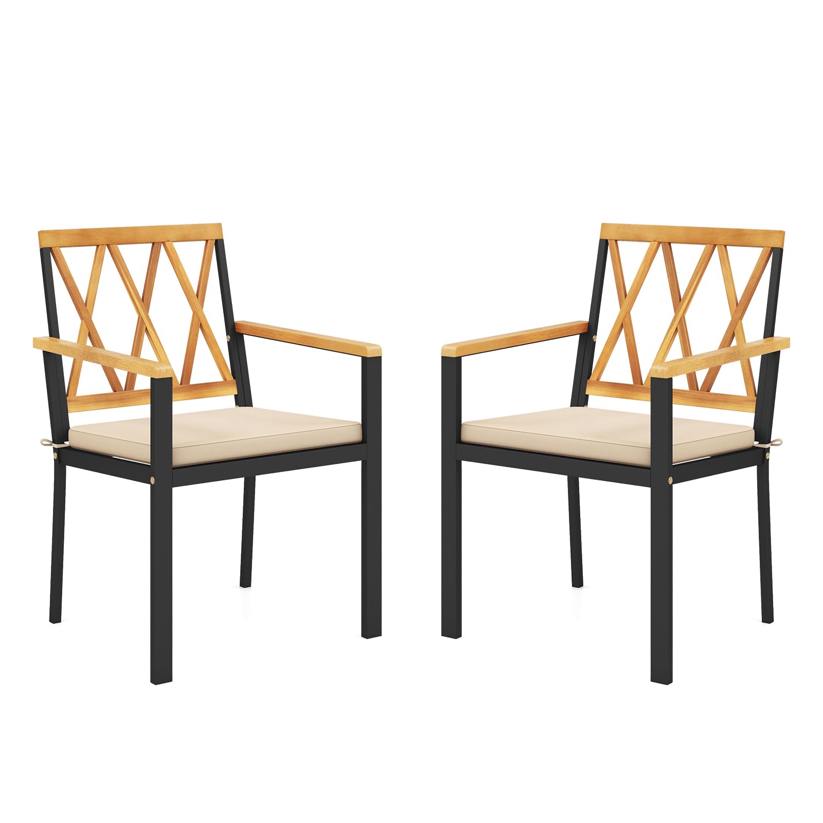 Tangkula Chaises de Salle à Manger d'Extérieur Lot de 2/4